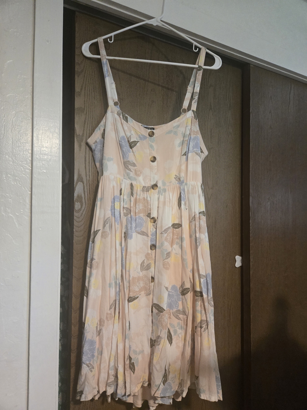torrid Pale Pink Floral Button-Front Midi Dress